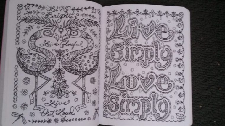 Coloring Book quote Live simply
